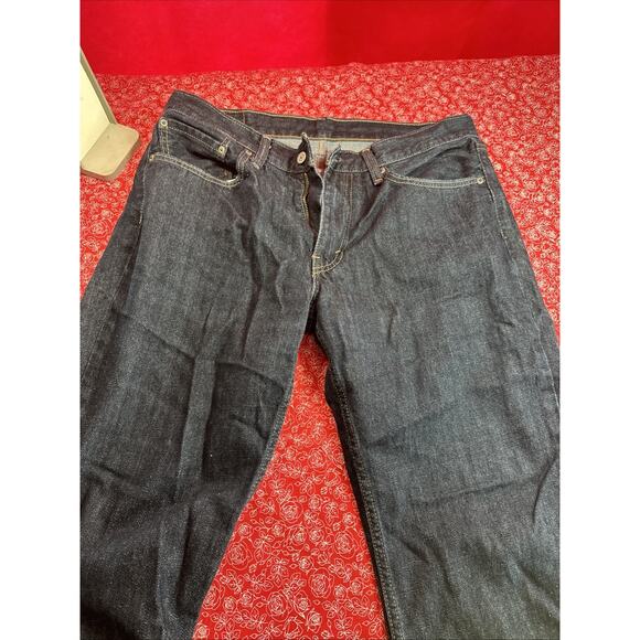 Levis 514 Jeans Mens 34x30 Blue Dark Wash Cotton Stretch Straight Slim Denim V1 - Picture 4 of 7